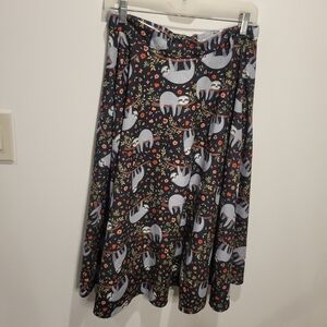 La Soul Size S Sloth Print Fit&flare Skirt W/pockets
